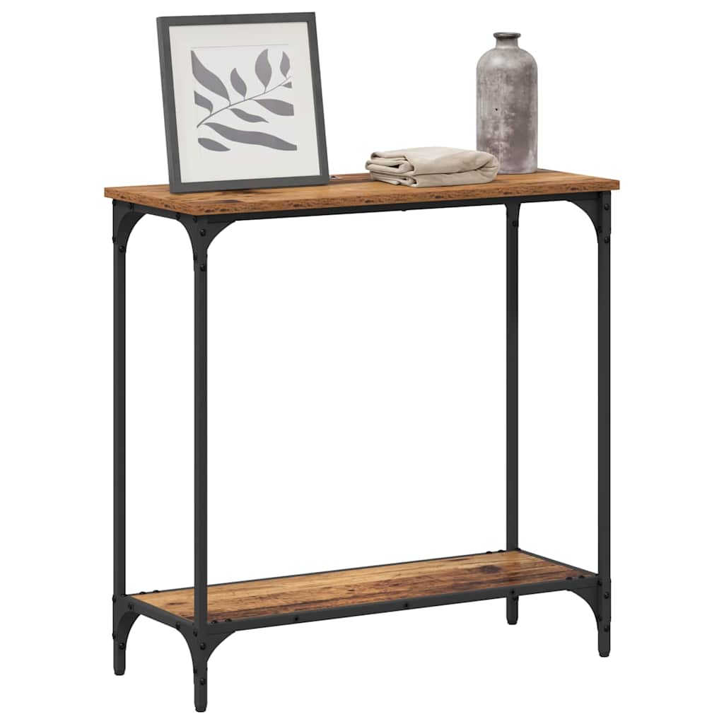 Mesa Consola con estante Madera vieja 75 x 30.5 x 75 cm