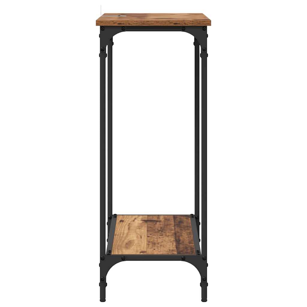 Mesa Consola con estante Madera vieja 75 x 30.5 x 75 cm
