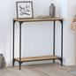 Mesa Consola con estante Roble artisan 101 x 30.5 x 75 cm