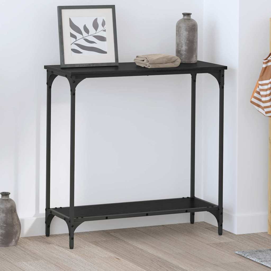 Mesa Consola Roble negro 75 x 30.5 x 75 cm Madera contrachapada