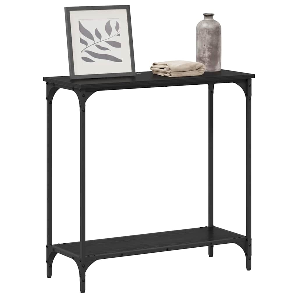 Mesa Consola Roble negro 75 x 30.5 x 75 cm Madera contrachapada