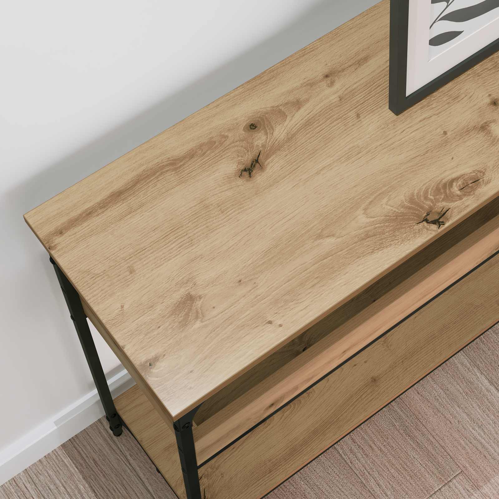 Mesa Consola con estante Roble artisan 100 x 29 x 75 cm