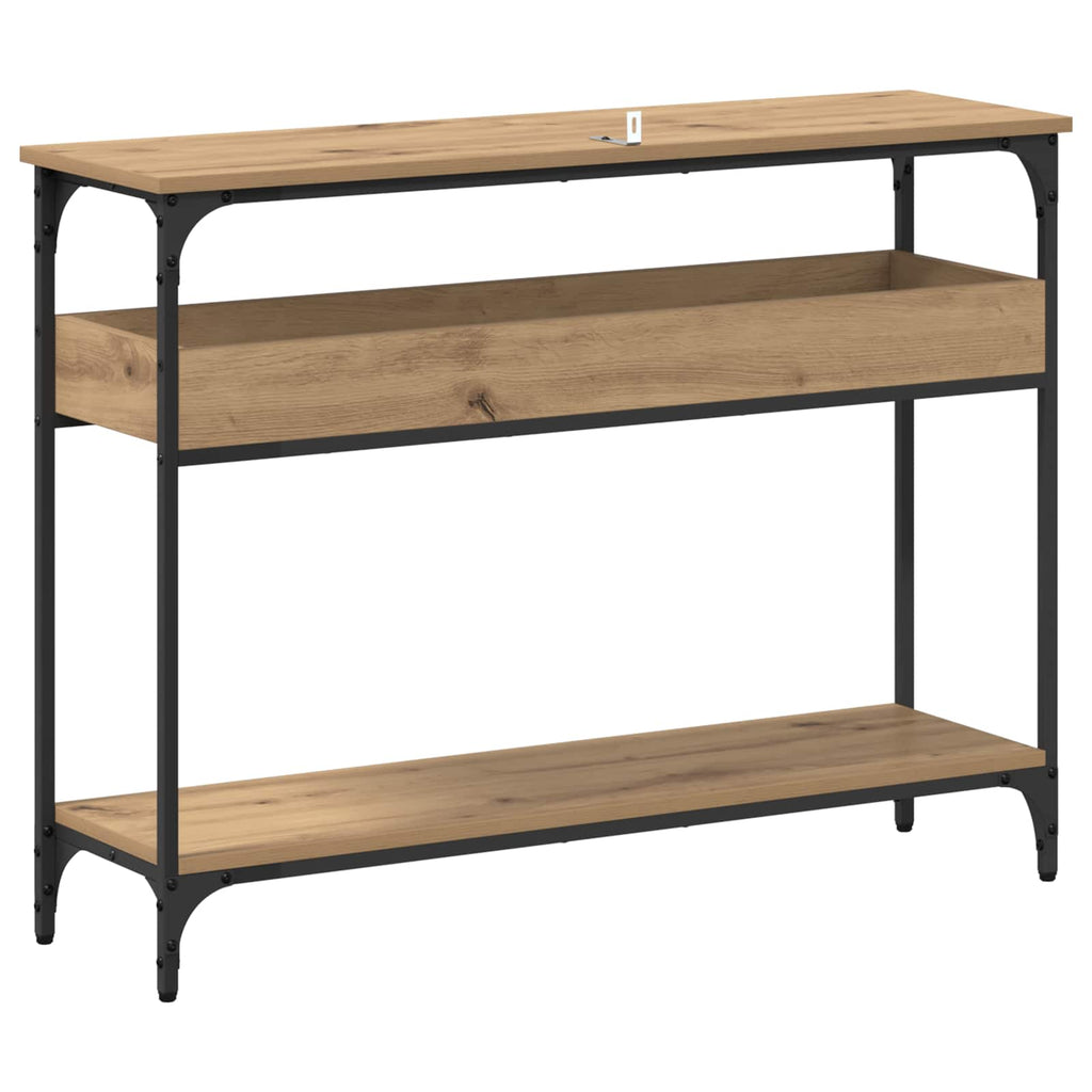 Mesa Consola con estante Roble artisan 100 x 29 x 75 cm