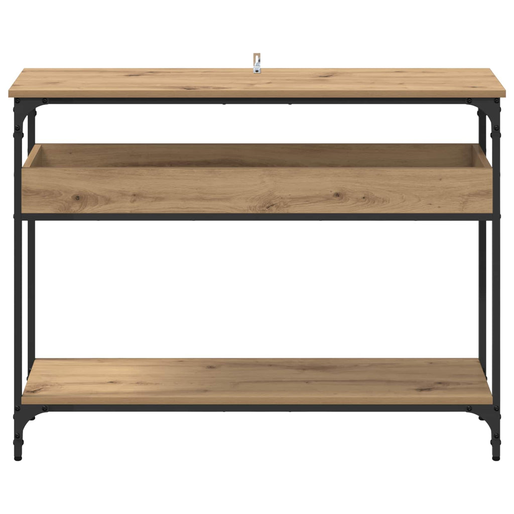 Mesa Consola con estante Roble artisan 100 x 29 x 75 cm