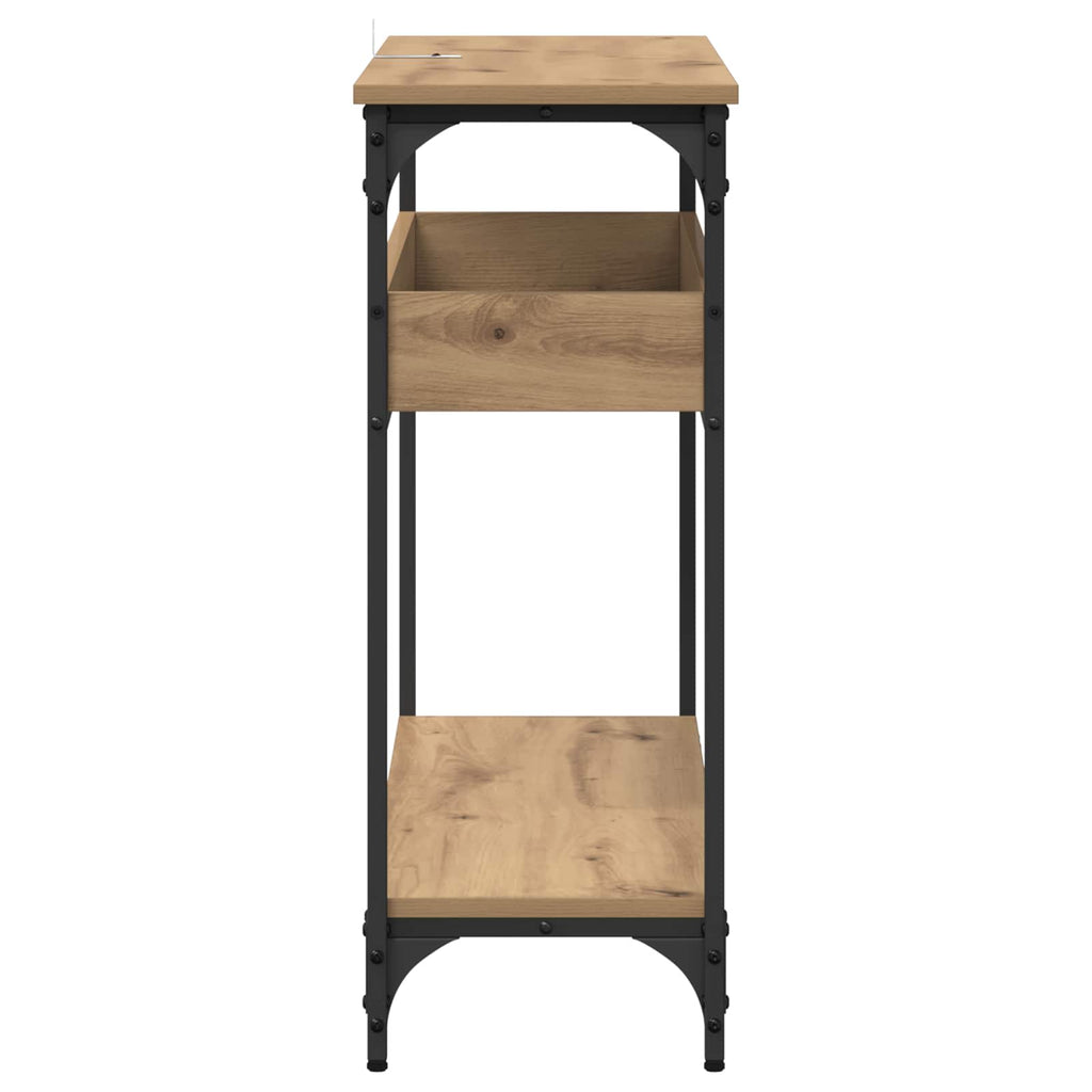 Mesa Consola con estante Roble artisan 100 x 29 x 75 cm