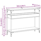 Mesa Consola con estante Roble artisan 100 x 29 x 75 cm