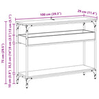 Mesa Consola con estante Roble artisan 100 x 29 x 75 cm