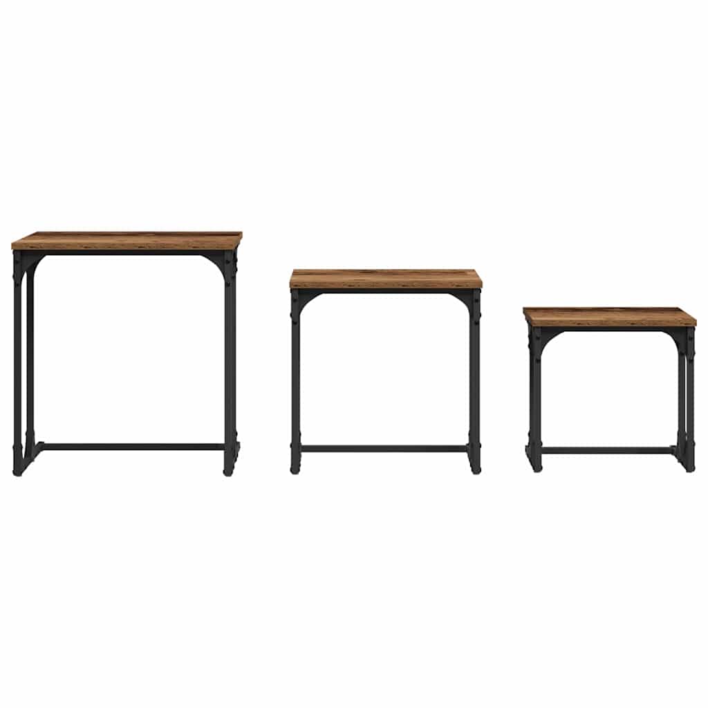 Mesa de Café Nido 3 pcs Madera vieja Madera contrachapada