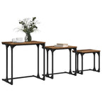 Mesa de Café Nido 3 pcs Madera vieja Madera contrachapada
