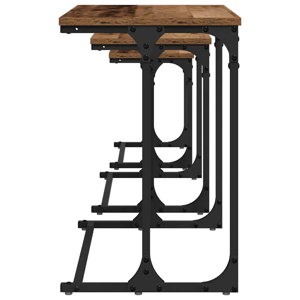 Mesa de Café Nido 3 pcs Madera vieja Madera contrachapada