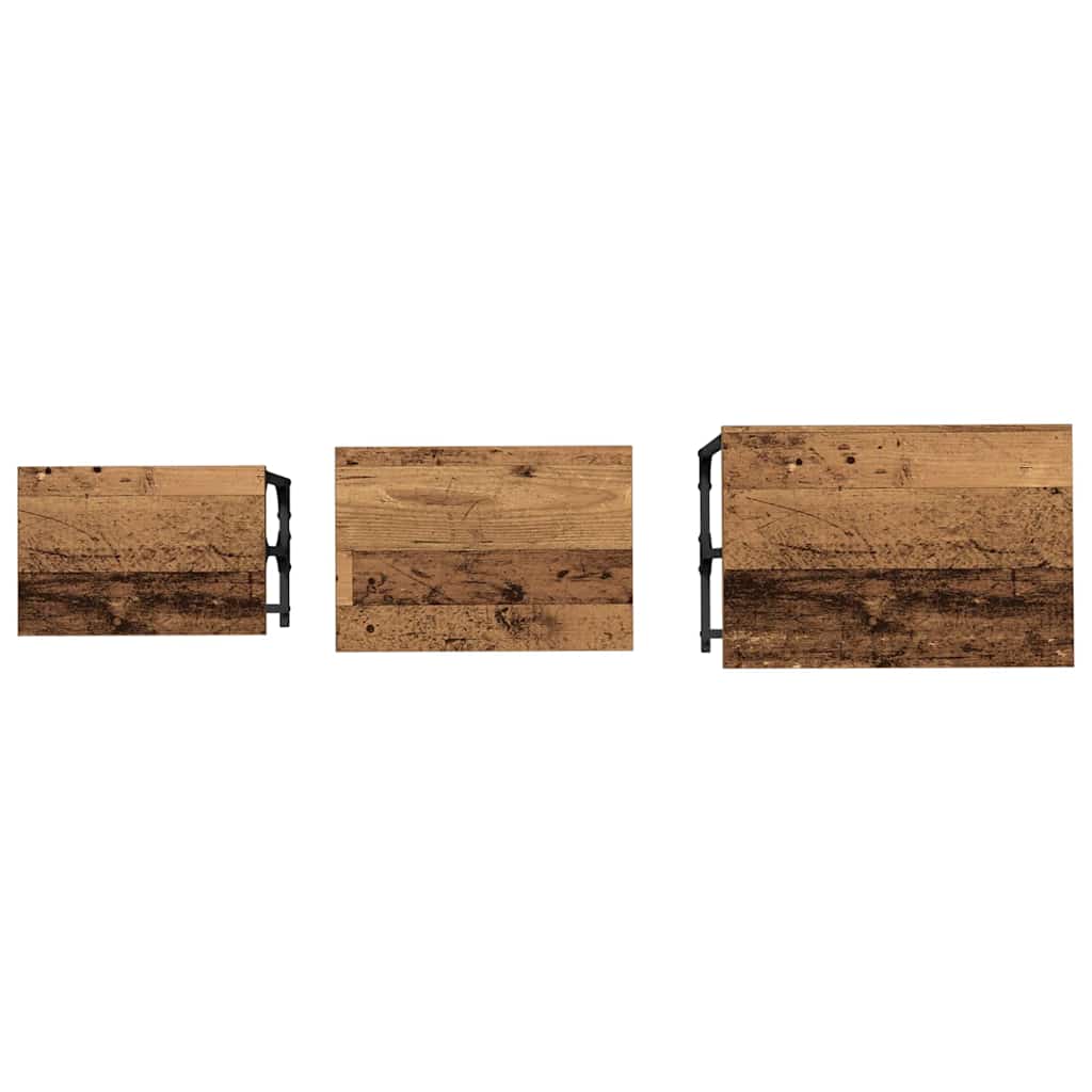 Mesa de Café Nido 3 pcs Madera vieja Madera contrachapada