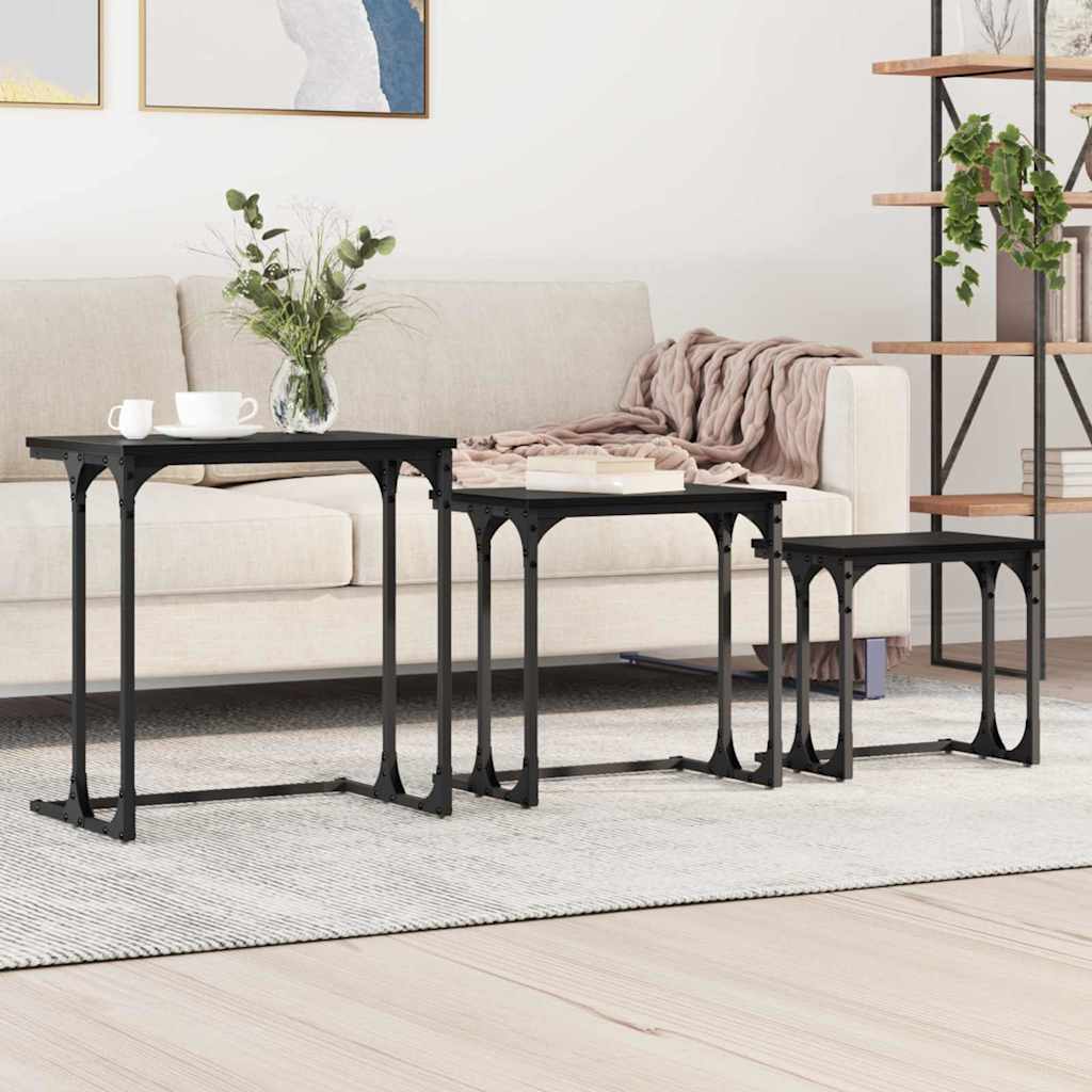 Mesa de Café Nido 3 pcs Madera vieja Madera contrachapada