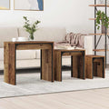 Mesa de Café 3 pcs Madera vieja Madera de ingeniería