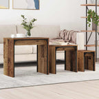 Mesa de Café 3 pcs Madera vieja Madera de ingeniería