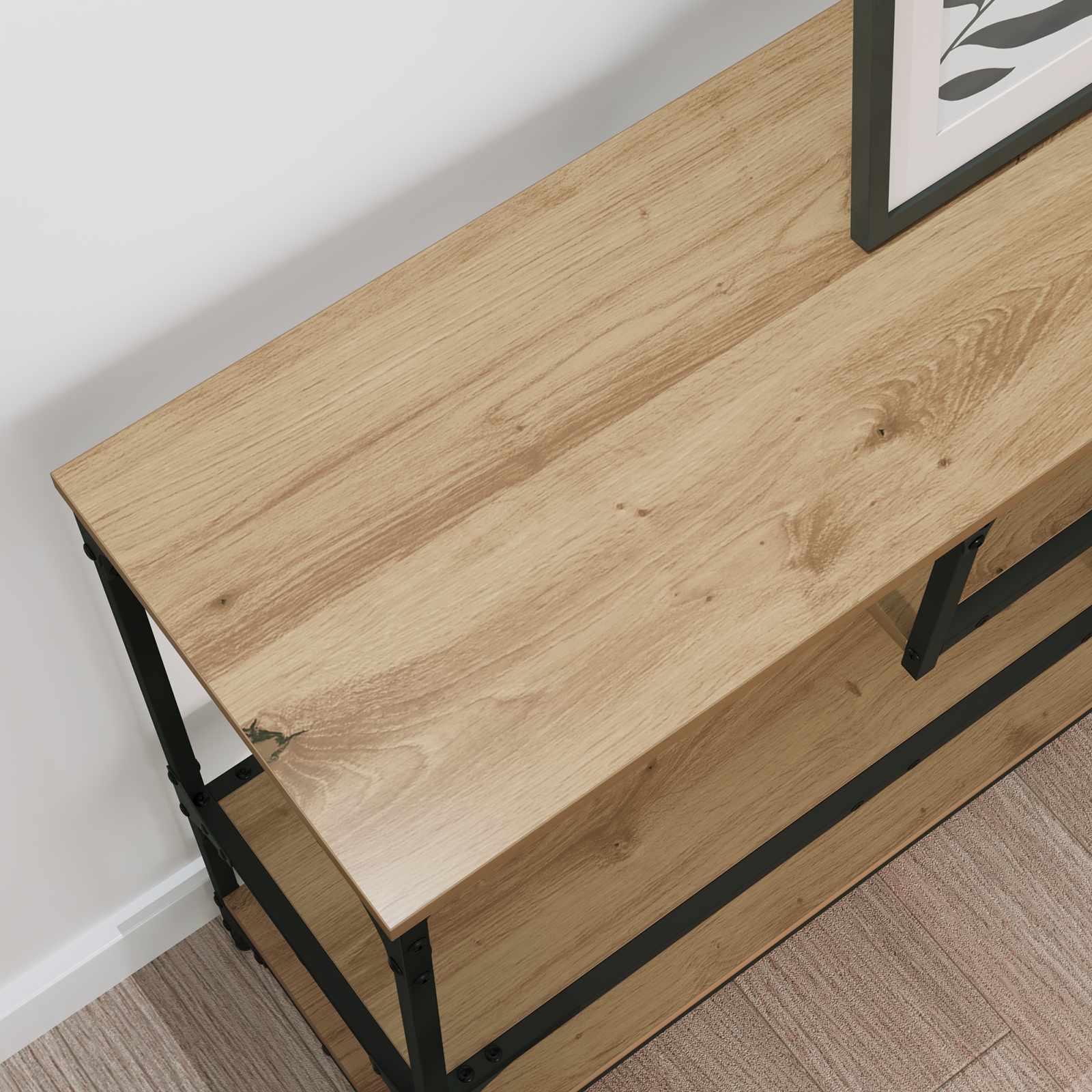 Mesa Consola con estante Roble artesanal 100 x 30 x 75 cm