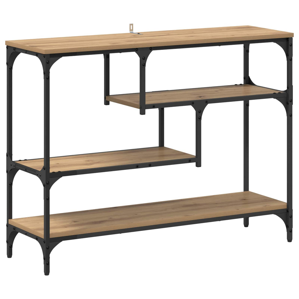 Mesa Consola con estante Roble artesanal 100 x 30 x 75 cm
