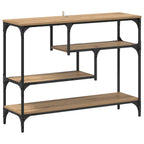 Mesa Consola con estante Roble artesanal 100 x 30 x 75 cm