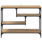 Mesa Consola con estante Roble artesanal 100 x 30 x 75 cm