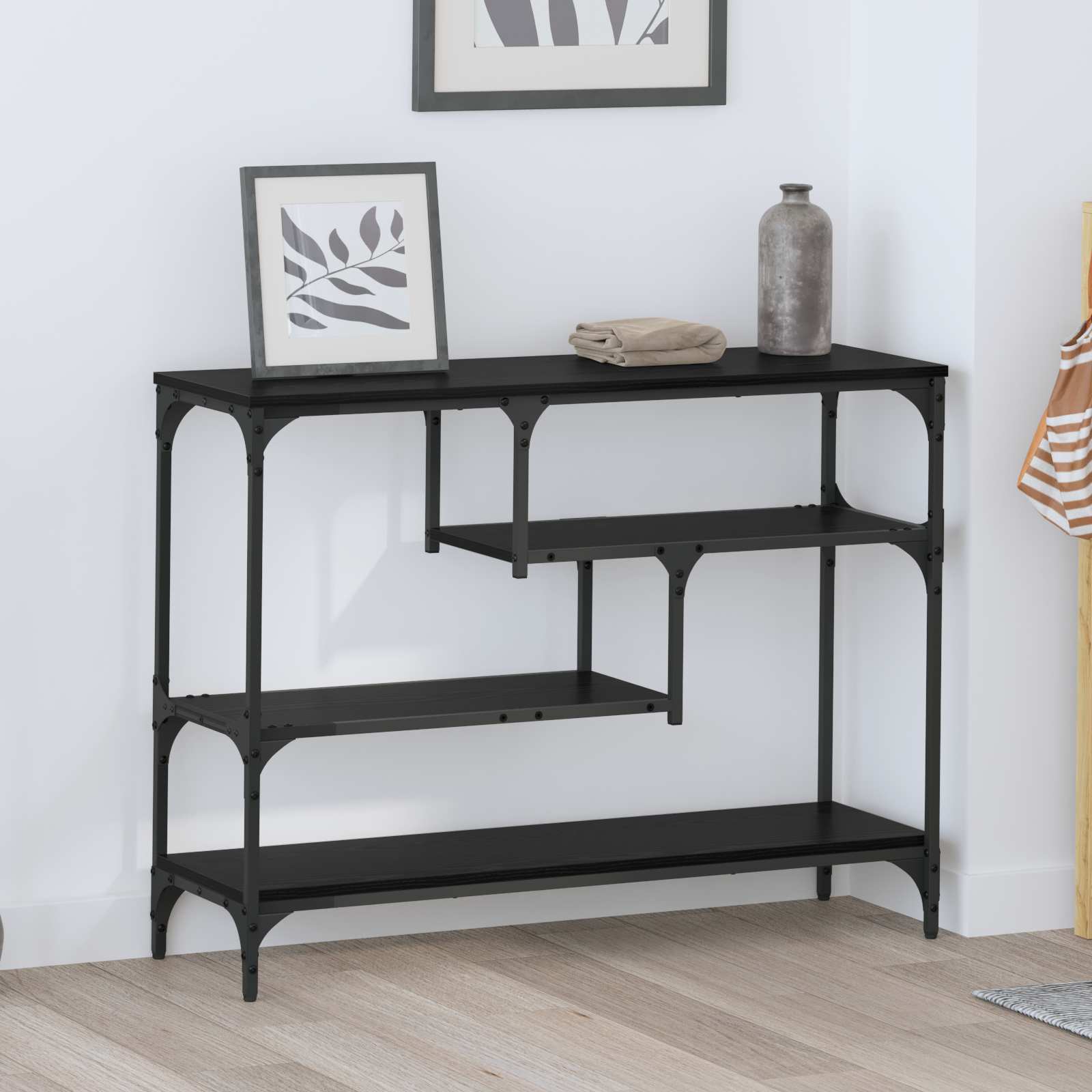 Console Table with Shelf Craftsman Oak 100 x 30 x 75 cm