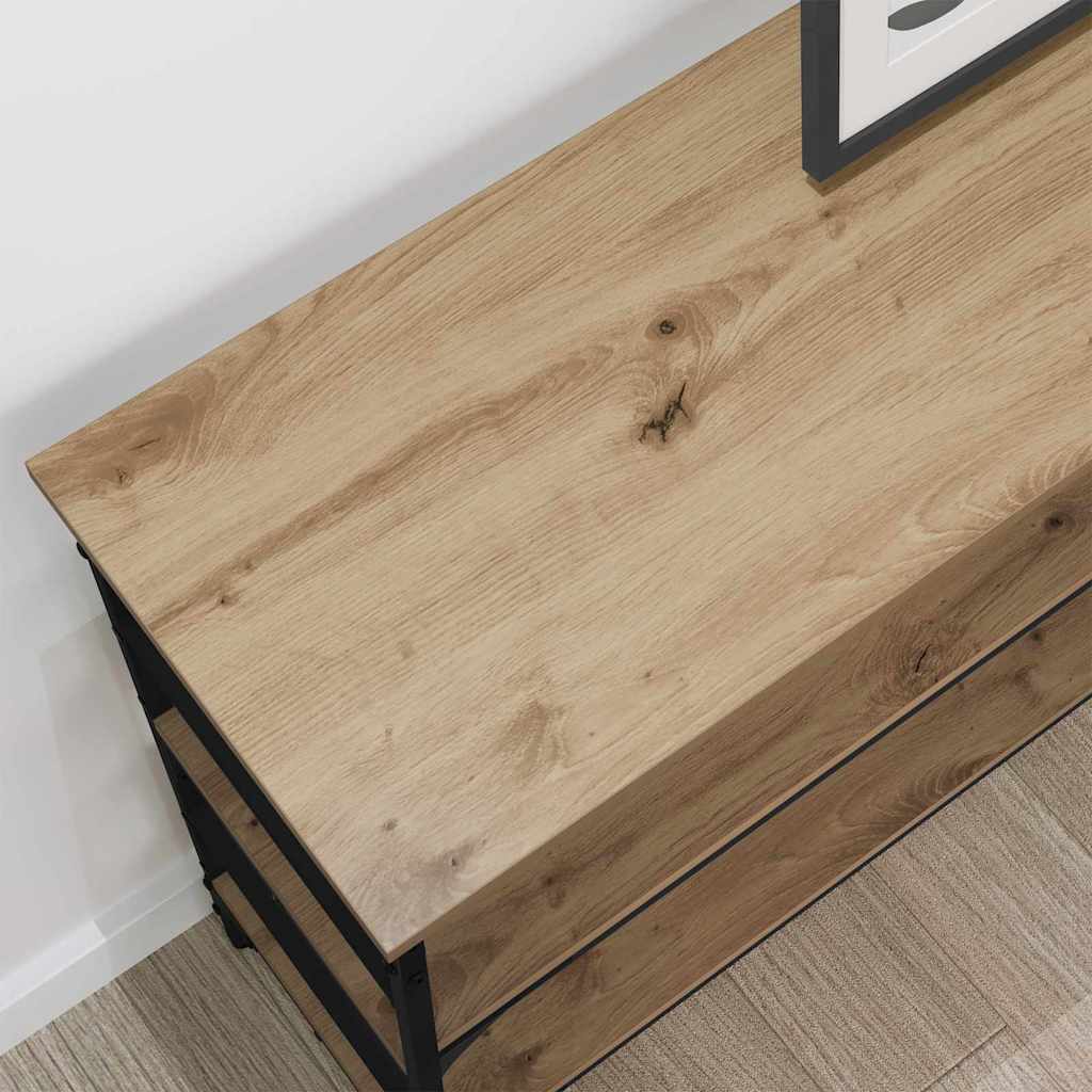 Mesa Consola con estante Roble artisan 100 x 32 x 75 cm
