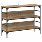 Mesa Consola con estante Roble artisan 100 x 32 x 75 cm