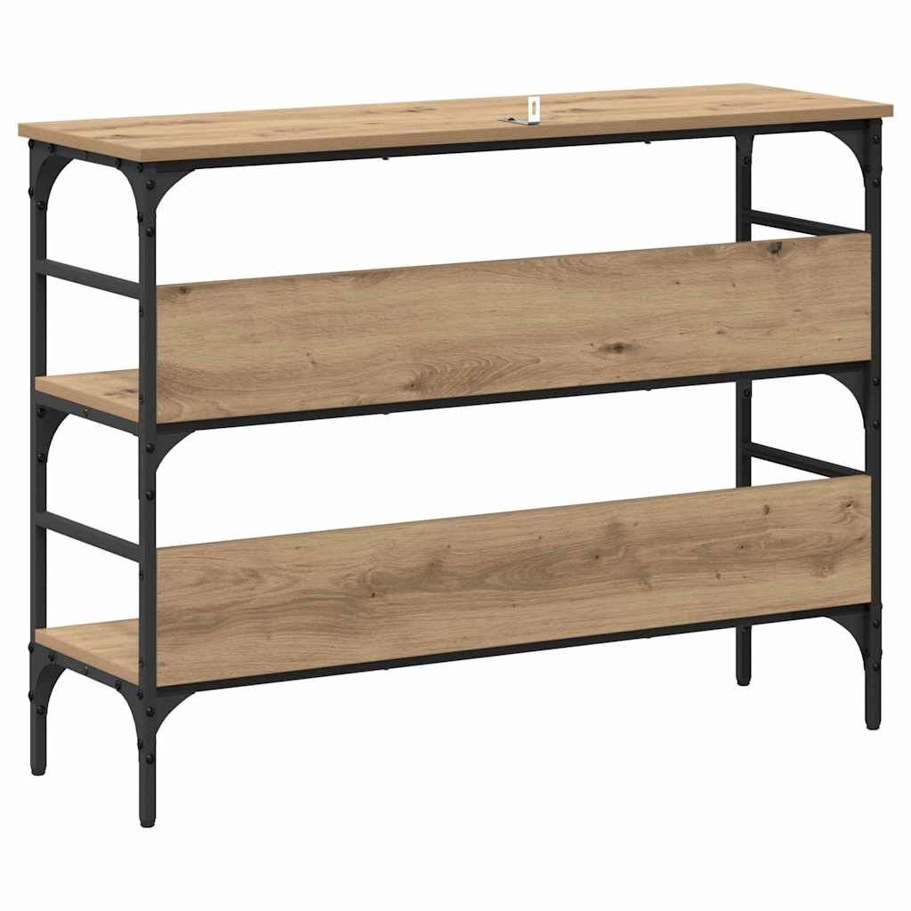 Mesa Consola con estante Roble artisan 100 x 32 x 75 cm