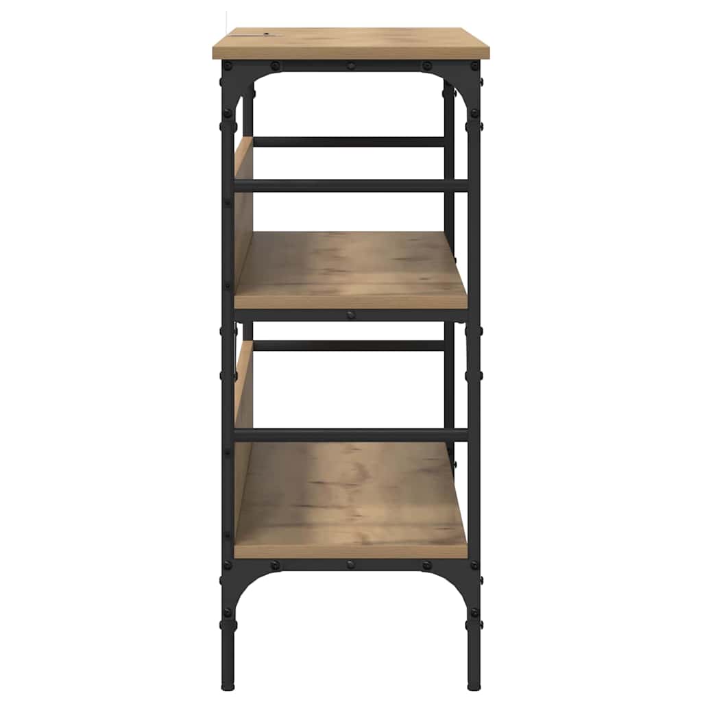 Mesa Consola con estante Roble artisan 100 x 32 x 75 cm