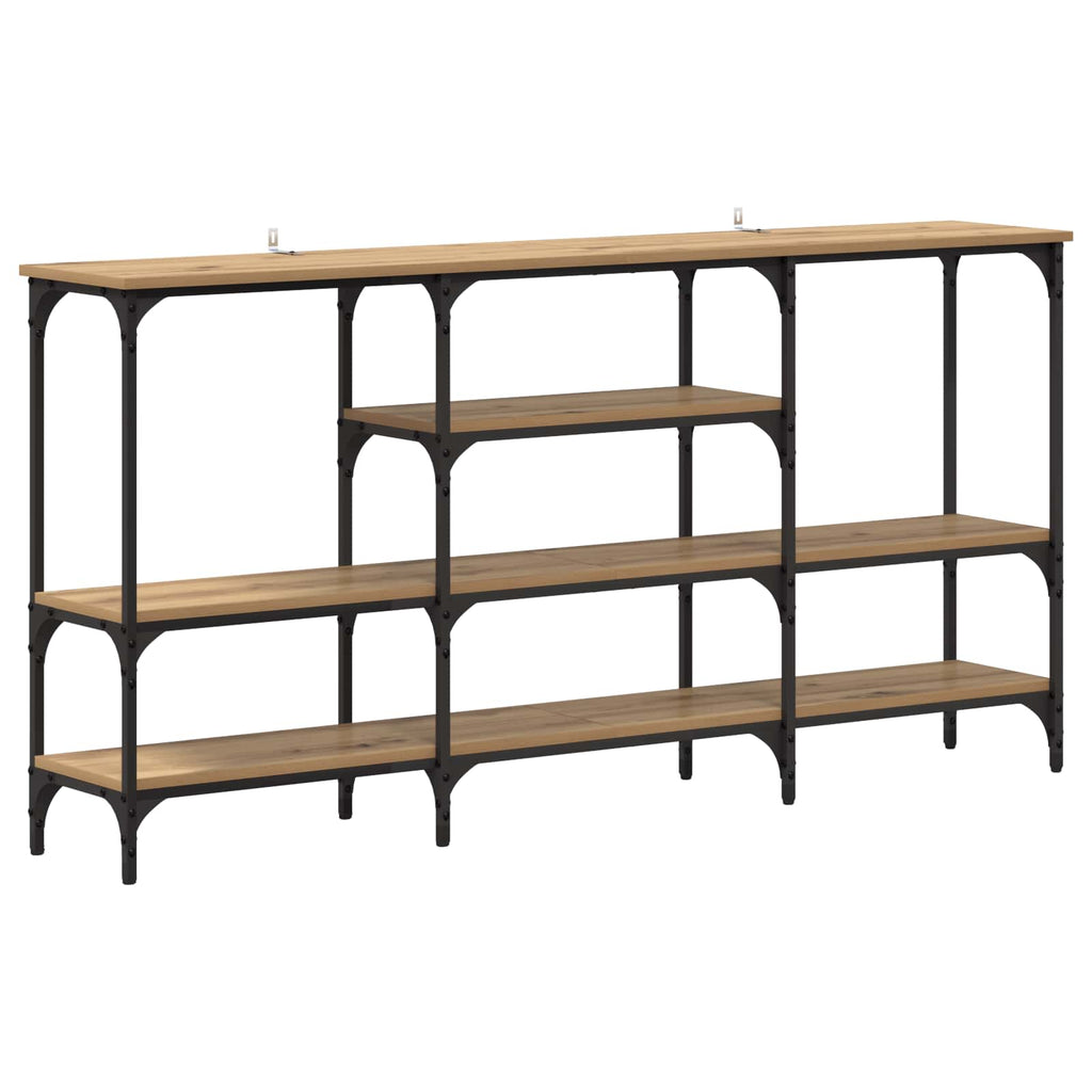 Mesa Consola con estante Roble artisan 160 x 29 x 80 cm