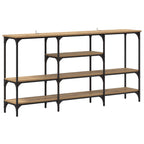 Mesa Consola con estante Roble artisan 160 x 29 x 80 cm