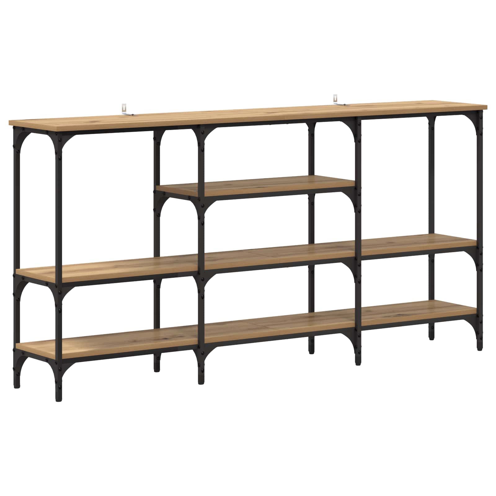 Mesa Consola con estante Roble artisan 160 x 29 x 80 cm