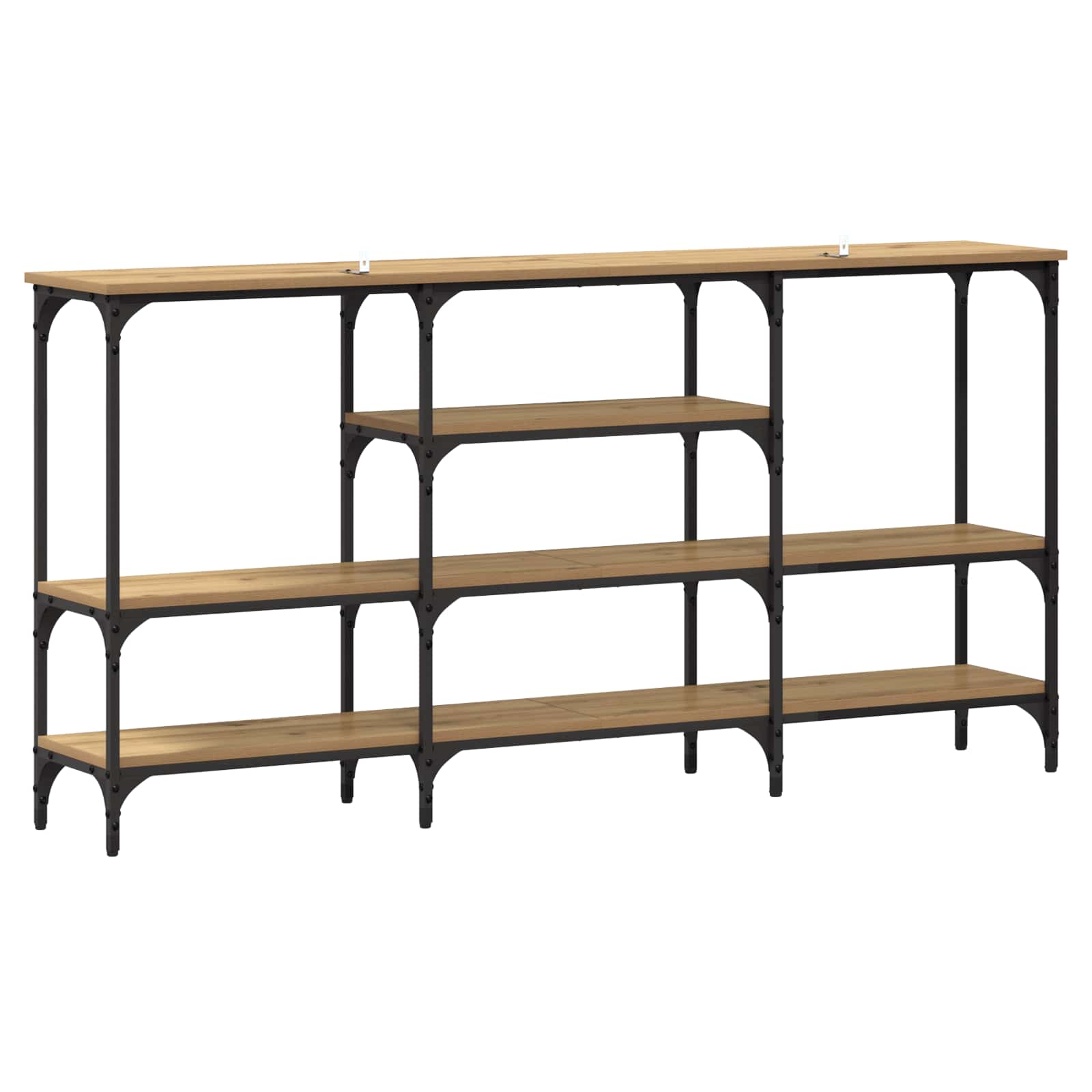 Mesa Consola con estante Roble artisan 160 x 29 x 80 cm