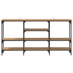 Mesa Consola con estante Roble artisan 160 x 29 x 80 cm