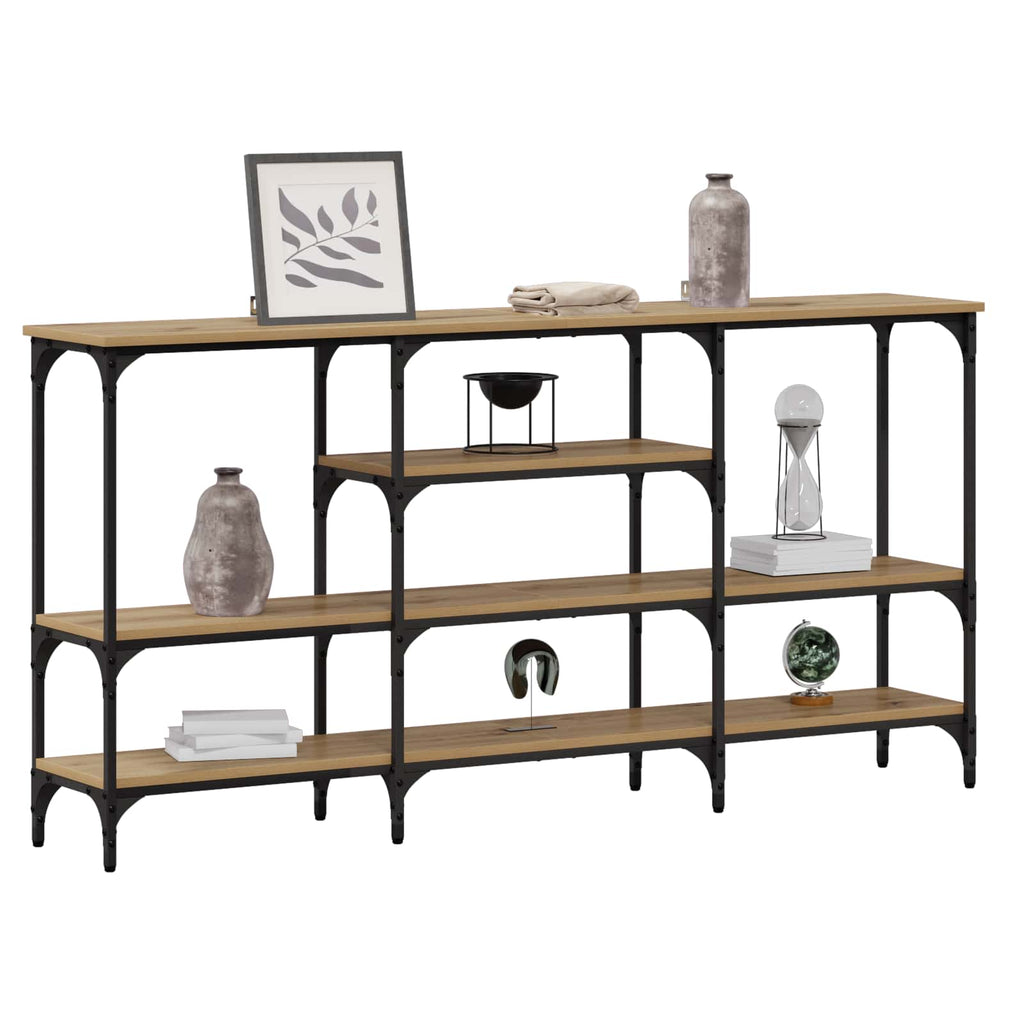 Mesa Consola con estante Roble artisan 160 x 29 x 80 cm