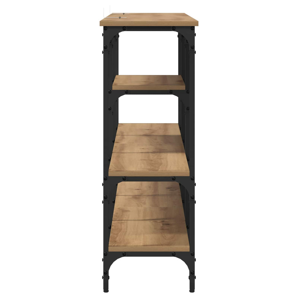 Mesa Consola con estante Roble artisan 160 x 29 x 80 cm