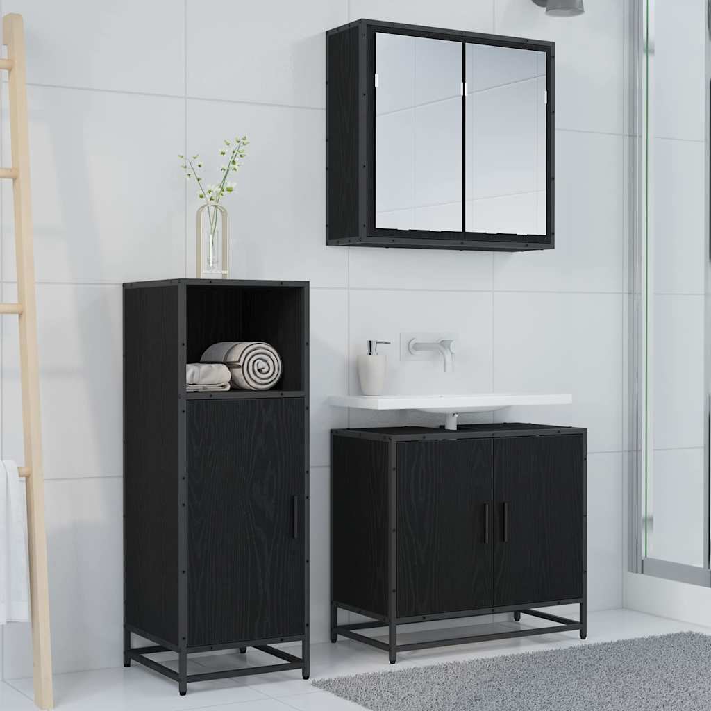 Juego de muebles de baño Roble Negro 35 x 37,5 x 100 cm