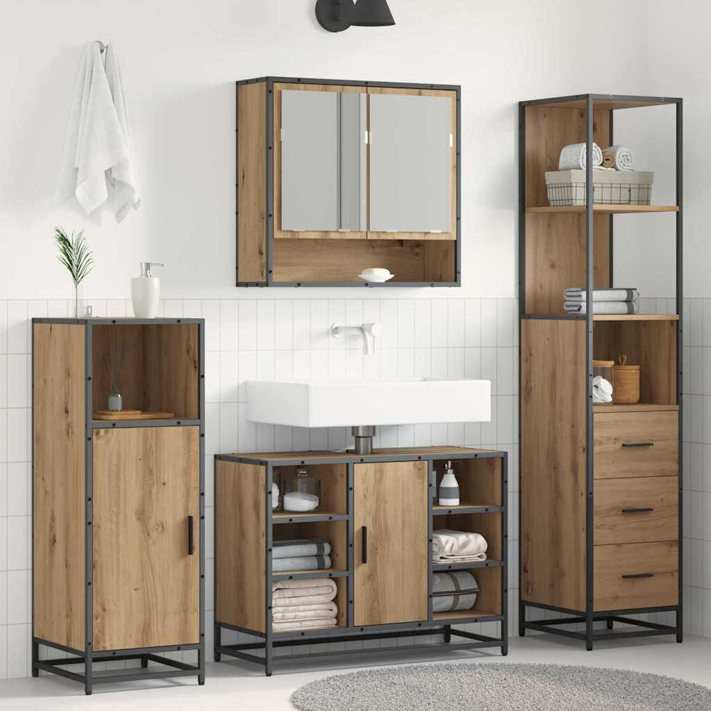 Juego de muebles de baño Roble artesanal 35 x 37,5 x 166 cm