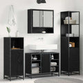 Juego de muebles de baño Roble Negro 35 x 37,5 x 166 cm