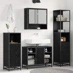 Juego de muebles de baño Roble Negro 35 x 37,5 x 166 cm
