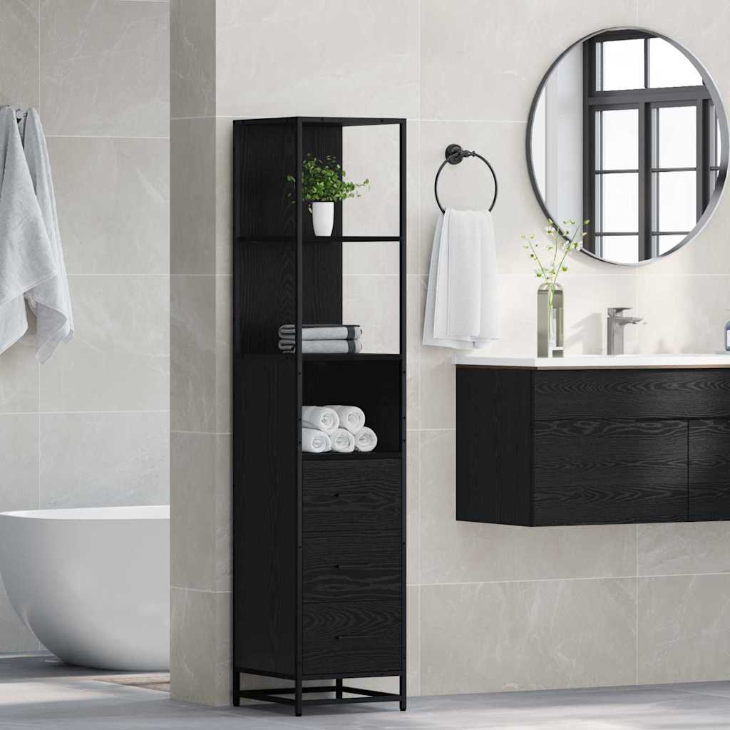 Juego de muebles de baño Roble Negro 35 x 37,5 x 166 cm