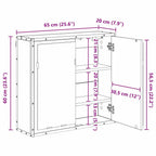 Estante de pared con estante Madera vieja 65 x 20 x 60 cm