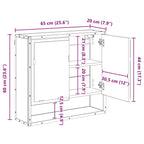 Estante de pared con estante Madera vieja 65 x 20 x 60 cm