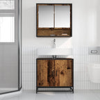 Mueble de lavabo para baño Madera envejecida 65 x 33 x 60 cm
