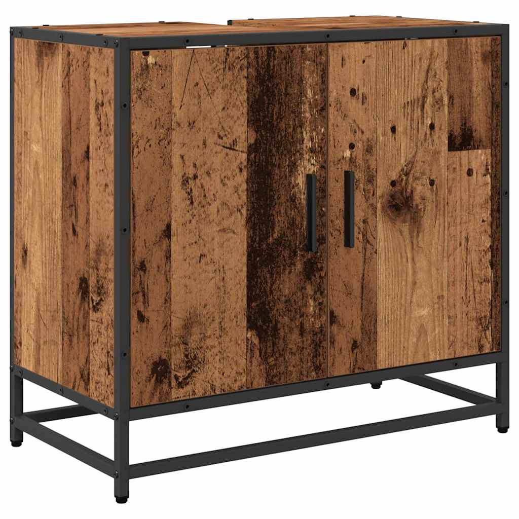 Mueble de lavabo para baño Madera envejecida 65 x 33 x 60 cm