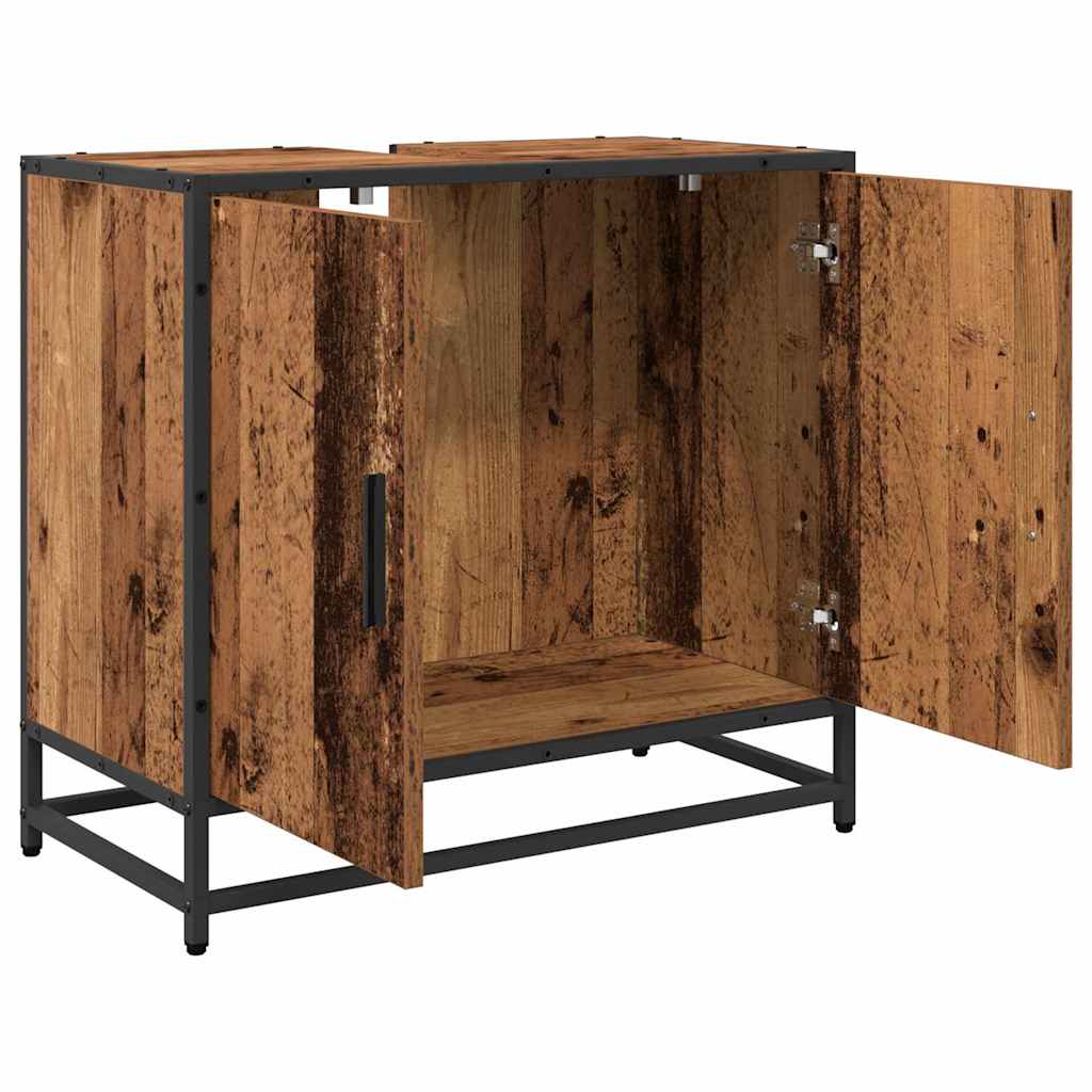 Mueble de lavabo para baño Madera envejecida 65 x 33 x 60 cm