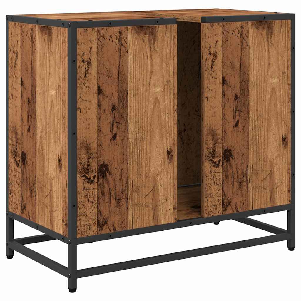 Mueble de lavabo para baño Madera envejecida 65 x 33 x 60 cm