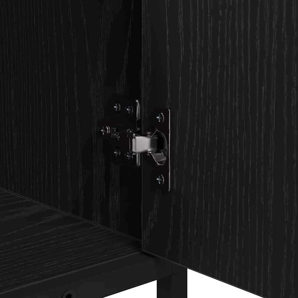 Mueble de Cuarto de Baño con puerta Roble Negro 90 x 33 x 60 cm