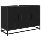 Mueble de Cuarto de Baño con puerta Roble Negro 90 x 33 x 60 cm
