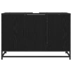 Mueble de Cuarto de Baño con puerta Roble Negro 90 x 33 x 60 cm