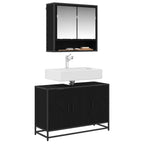 Mueble de Cuarto de Baño con puerta Roble Negro 90 x 33 x 60 cm