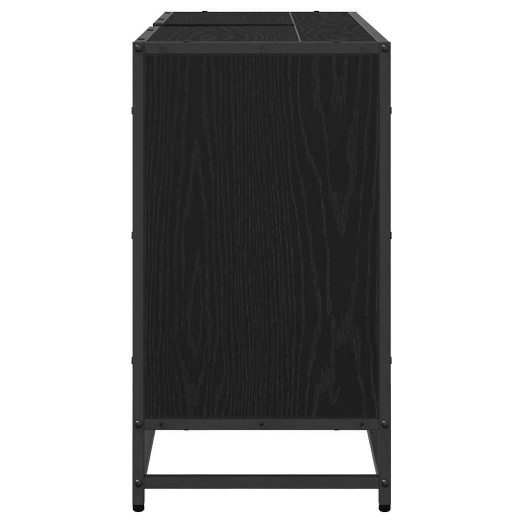 Mueble de Cuarto de Baño con puerta Roble Negro 90 x 33 x 60 cm